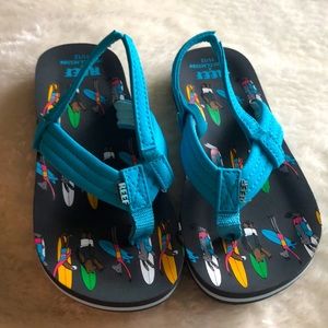 Like new blue reef sandals. Size 11/12